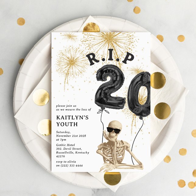 Invitation Drôle R.I.P à My 20's 30th Birthday (Créateur téléchargé)