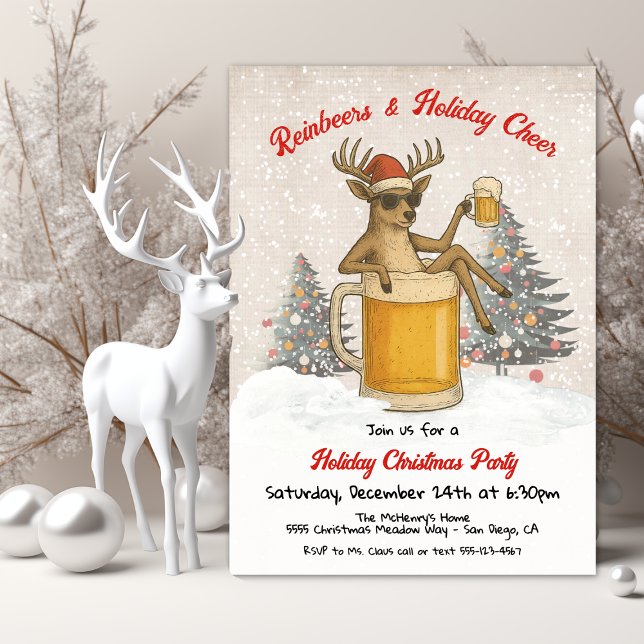 Invitation Drôle Reinbeers et fête de Noël (Créateur téléchargé)