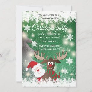 Invitation Drôle rennes Père Noël Noël