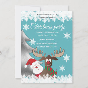 Invitation Drôle rennes Père Noël Noël