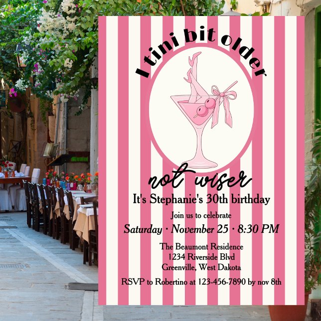 Invitation Drôle Rose Menue Un Peu Plus Vieux Pas Plus Sage 3 (Créateur téléchargé)