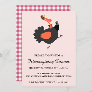 Invitation Drôle & Rustique Turquie Thanksgiving