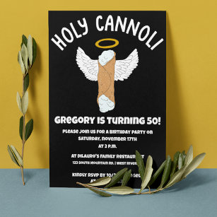 Invitation Drôle Saint Cannoli soirée italienne à thème