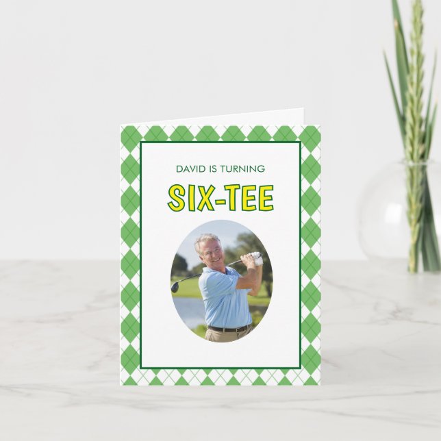 Invitation Drôle Six-tee Golf 60e Anniversaire  (Devant)