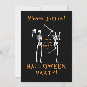 Invitation Drôle Skeletons Halloween - S'Il Vous Plaît Rejoig