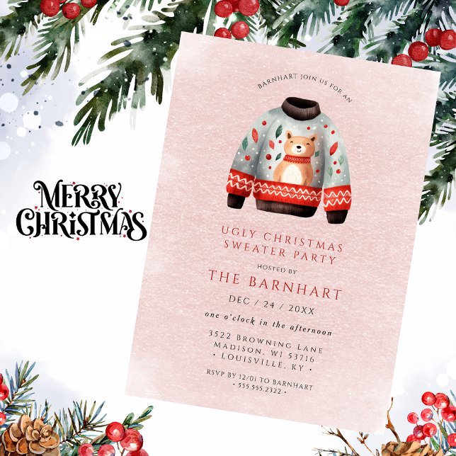 Invitation Drôle Tacky Ugly Christmas Sweater Party (Créateur téléchargé)