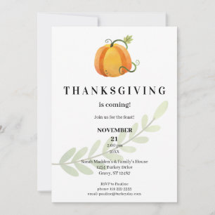 Invitation Drôle Thanksgiving arrive ! Citrouille