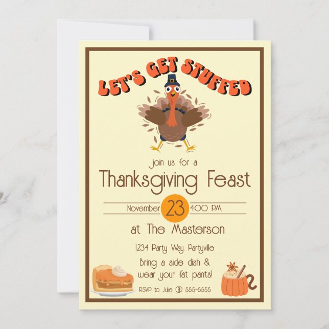 Invitation Drôle Thanksgiving Se Faire Stuffer (Devant)