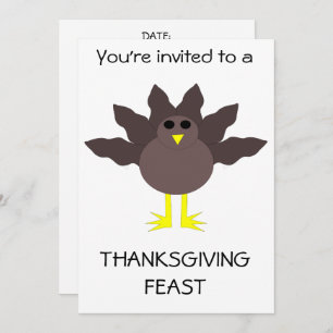 Invitation Drôle Thanksgiving Turquie fête Custom
