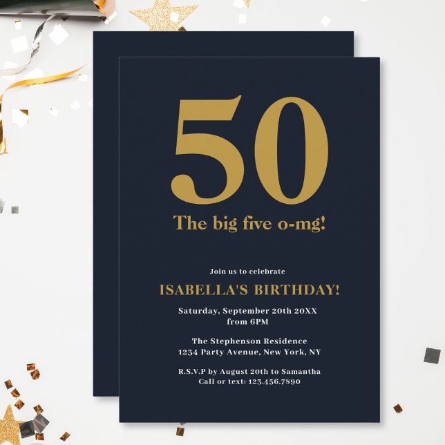 Invitation Drôle The Big Five O-MG Humorous Anniversaire (Créateur téléchargé)
