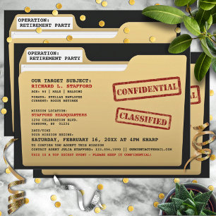 Invitation Drôle Top Secret Fichiers Surprise Retraite Party