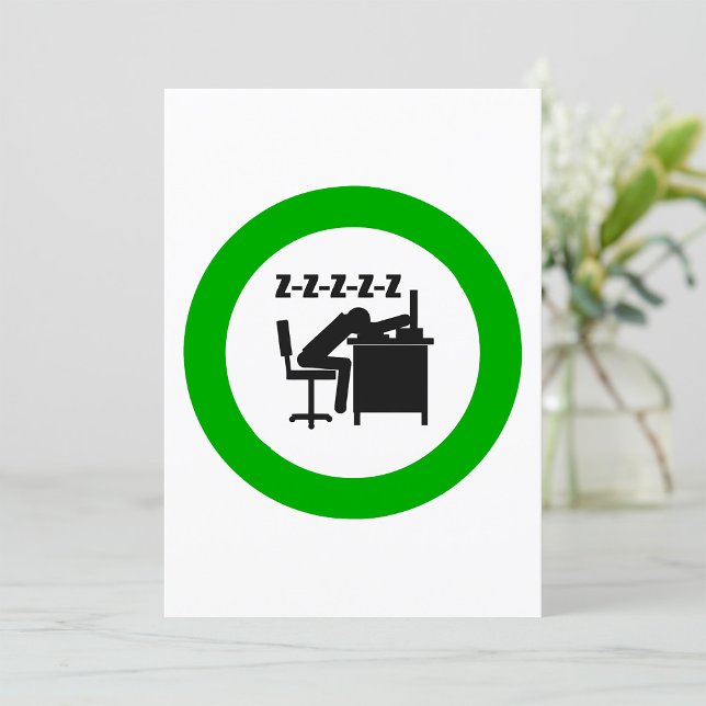 Invitation Drôle Travailleur de bureau dormant au bureau (Créateur téléchargé)