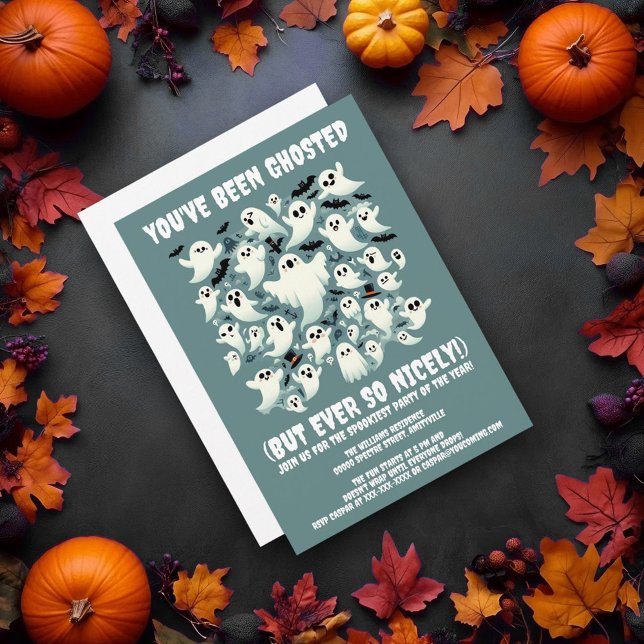 Invitation Drôle, tu as été hébergé ! Des fantômes en vol (Funny You've Been Ghosted Haunting of Ghosts Invitation Cover Photo)