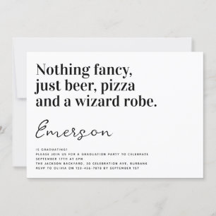 Invitation Drôle Typographie Rien Fancy Grad Party