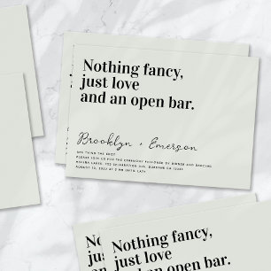Invitation Drôle Typographie Sage Green Mariage