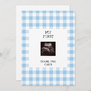 Invitation Drôle Ultrasound Baby shower bleu Merci