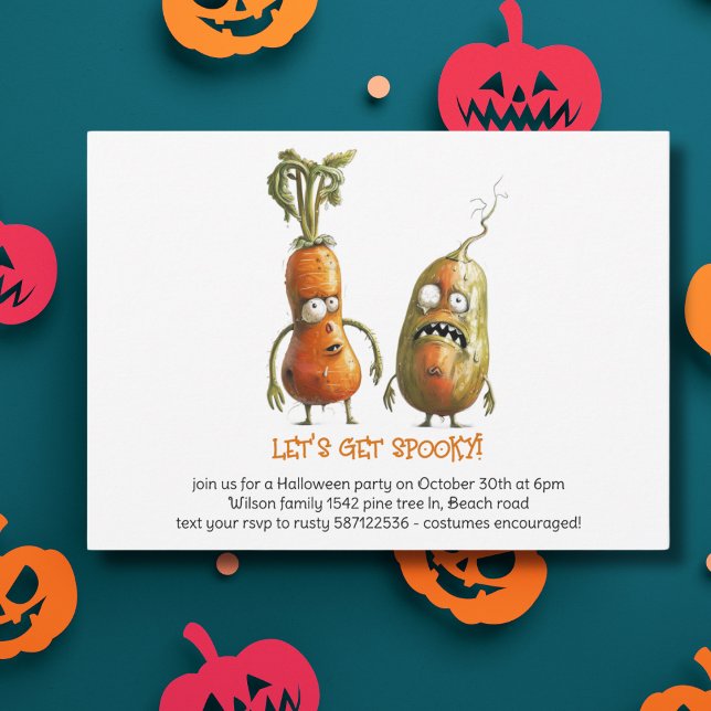 Invitation Drôle zombie légumes Halloween (Créateur téléchargé)