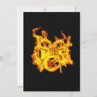 Invitation Drum On Fire Music Drum Kit Idée Cadeau Lover