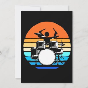 Invitation Drummer Retro Vintage