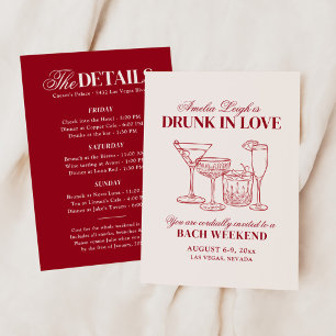 Invitation Drunin In Love Cocktails Bachelorette Week-end