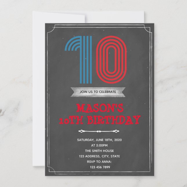 Invitation du 10e anniversaire de Chalk (Devant)