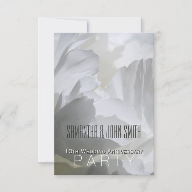 Invitation du 10e anniversaire du Mariage Peony 1 (Devant)
