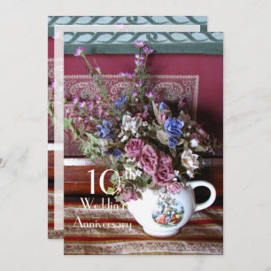 Invitation du 10e anniversaire du Mariage Teapot V