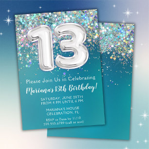 Invitation du 13e anniversaire Parties scintillant