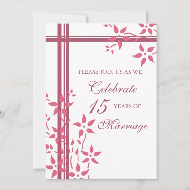 Invitation du 15e anniversaire de la fête de fleur (Devant)