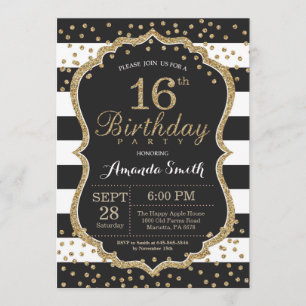 Invitation du 16e anniversaire. Parties scintillan