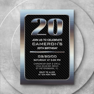 Invitation du 20e anniversaire masculin