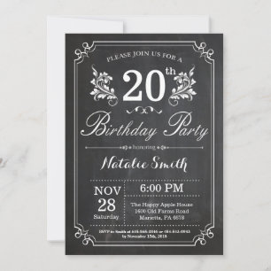 Invitation du 20e anniversaire Plancher floral
