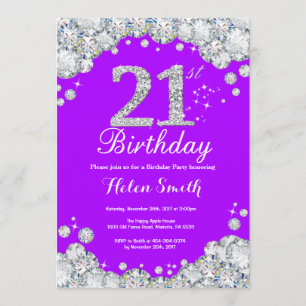 Invitation du 21e anniversaire Diamant violet et a