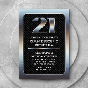 Invitation du 21e anniversaire masculin