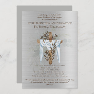 Invitation du 25e anniversaire d'ordination Argent