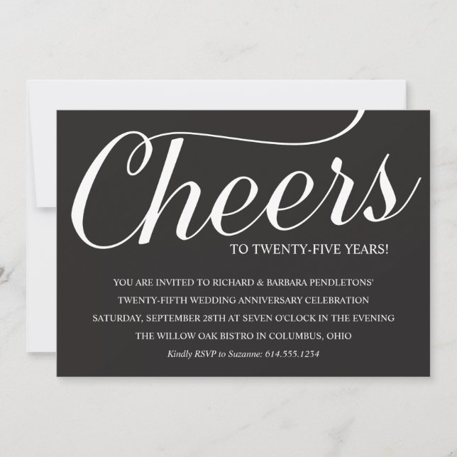 Invitation du 25e anniversaire du Mariage (Devant)