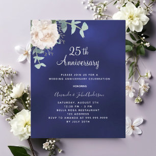 Invitation du 25e anniversaire du mariage à fleurs