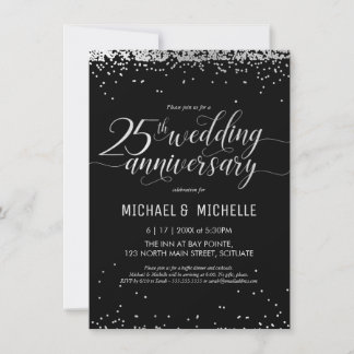 invitation du 25e anniversaire du Mariage d'argent