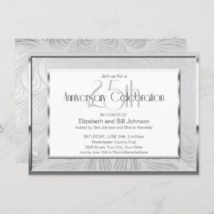 Invitation du 25e anniversaire du Mariage d'argent