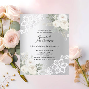 Invitation du 25e anniversaire du mariage Silver