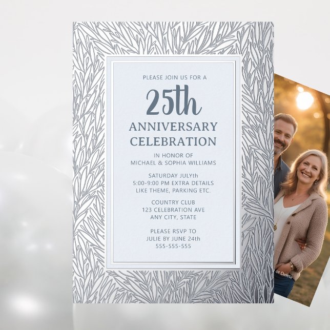 Invitation du 25e anniversaire du Mariage Silver E (Créateur téléchargé)