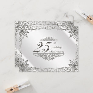 Invitation du 25e anniversaire Mariage Argent