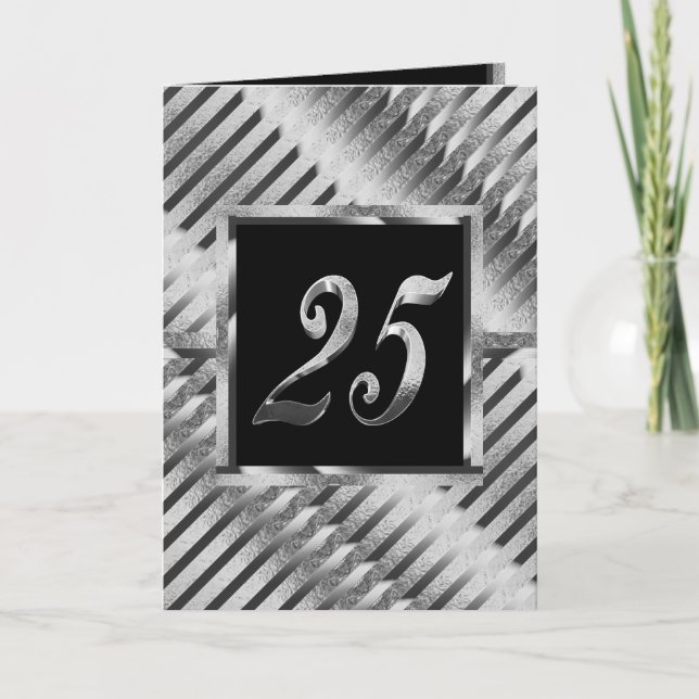 Invitation du 25e anniversaire Mariage d'argent (Devant)