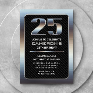 Invitation du 25e anniversaire masculin