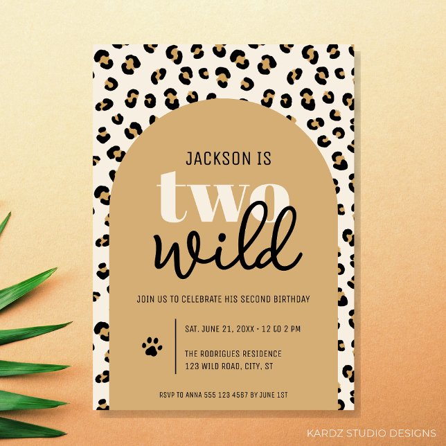 Invitation du 2e anniversaire de Two Wild Boy (Two Wild personalized birthday invitation for a boy 2nd birthday party)