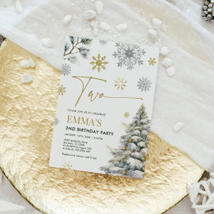 Invitation du 2e anniversaire, hiver deux annivers