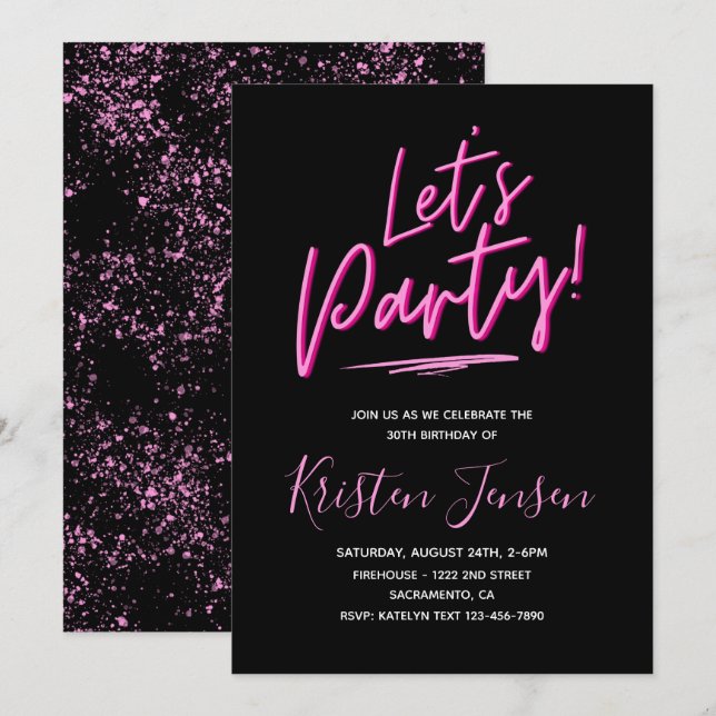 Invitation du 30e anniversaire | 30e fête d'annive (Devant / Derrière)