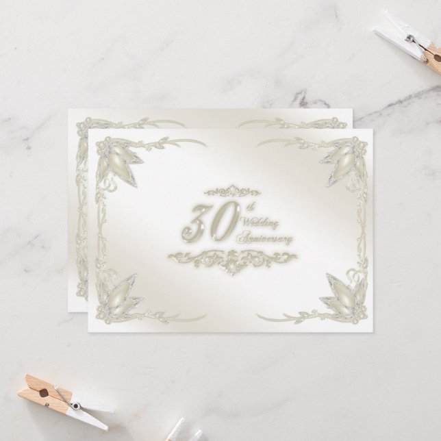 Invitation du 30e anniversaire du Mariage (Devant/Arrière en situation)