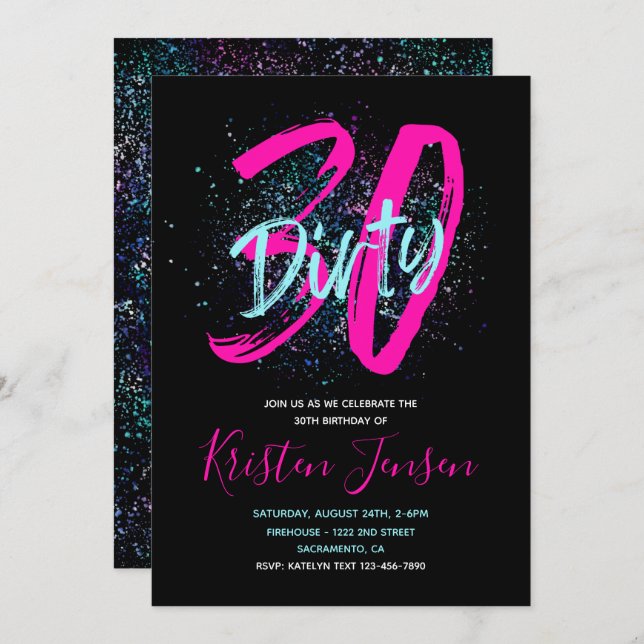 Invitation du 30e anniversaire | Invitation du 30e (Devant / Derrière)