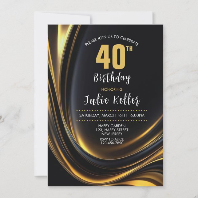 Invitation du 30e anniversaire. Invitation élégant (Devant)